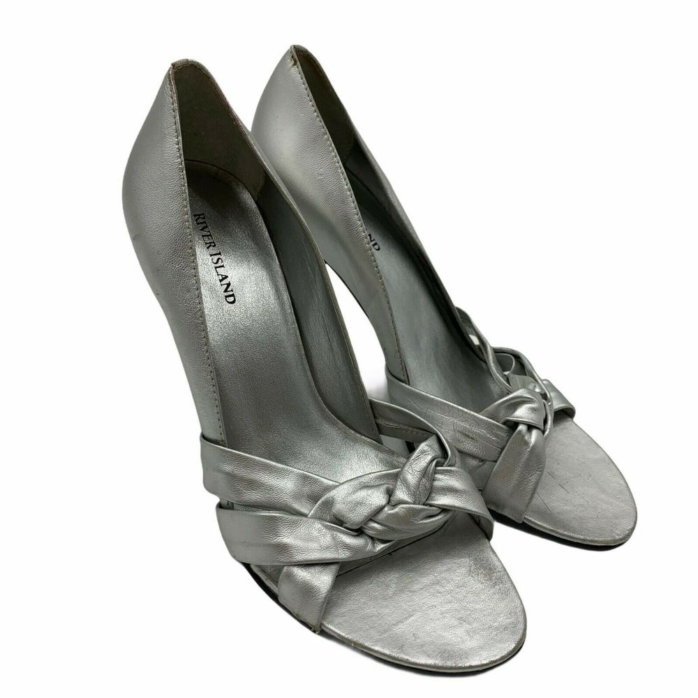 River Island Silver Formal Pumps Shoe Size 9
